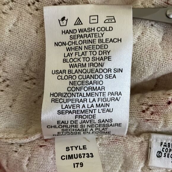 Sigrid Olsen Open Knit Butterfly Embroidered Sweater Size Medium - Picture 10 of 10